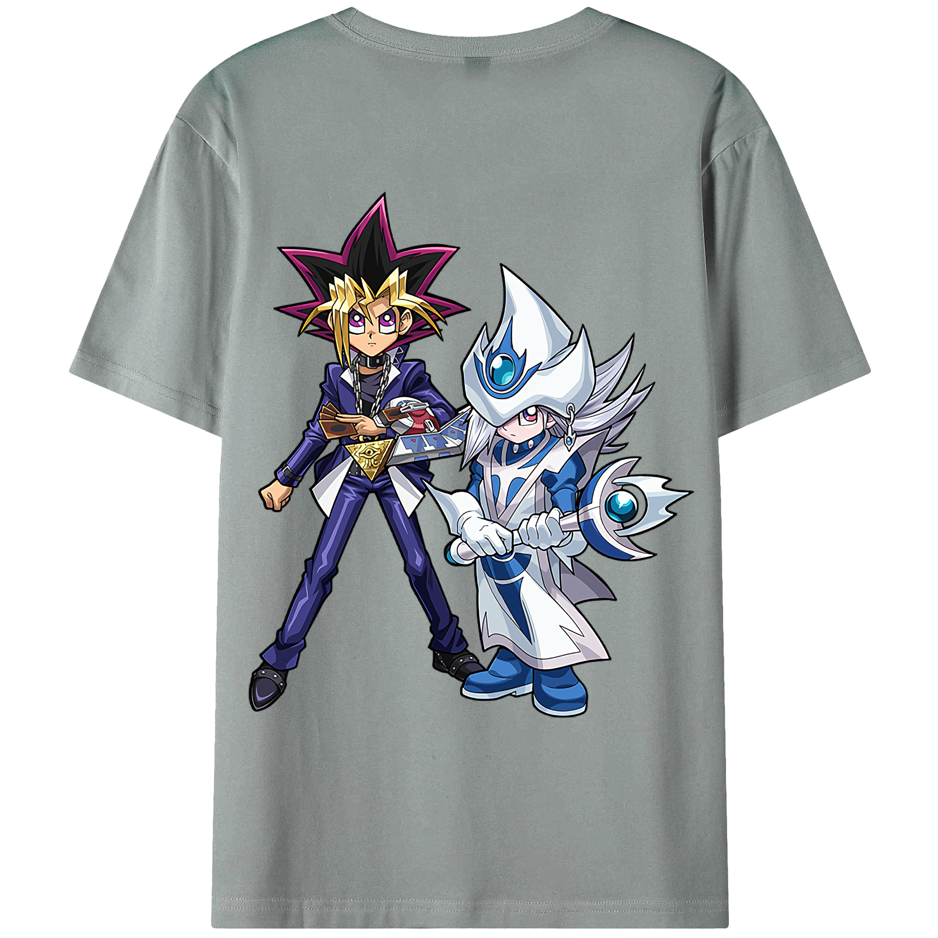 （画像用） 遊☆戯☆王 Yu-Gi-Oh! 綿100％ メンズ半袖Tシャツ（バックプリント） 通気性